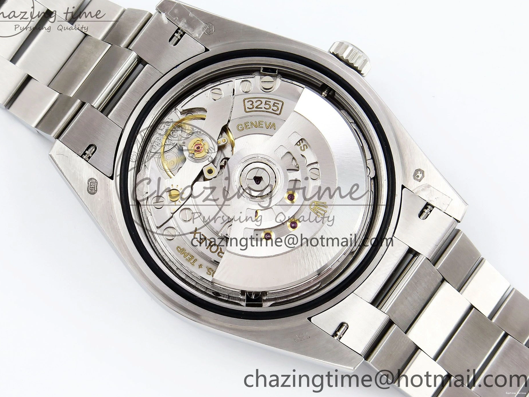 0516 FreshLook DayDate 40 SS JDF 904L Steel Gray Stick Dial on President Bracelet VR3255 V3 (Gain Weight) 1446
